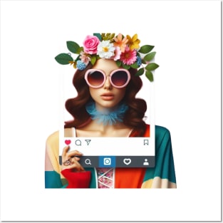 Instagram beautiful girl Posters and Art